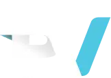 Logotipo Banco BV azul e branco