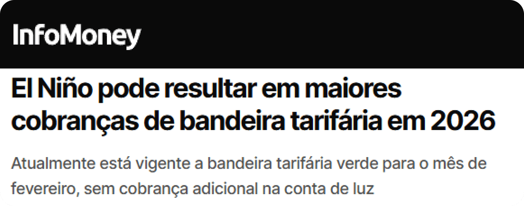 Notícia sobre aumento na conta de luz